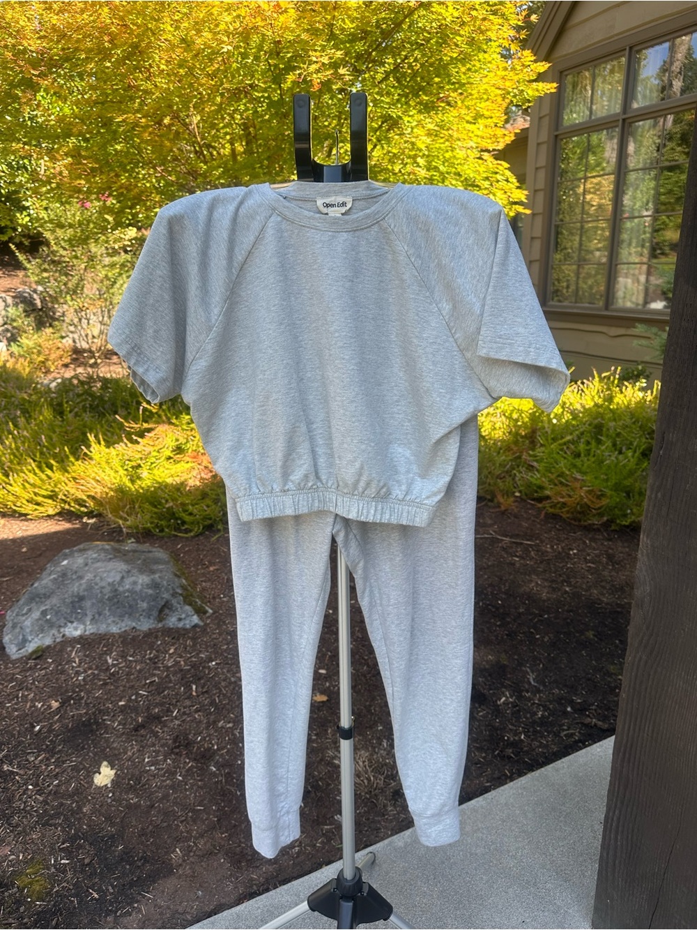 Women’s Heather Gray Raglan Tee & Jogger Matching Set